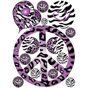 14 Purple Leopard / Cheetah and Zebra Print Peace Sign Wall Decals / Stickers 14 Purple Leopard / Cheetah and Zebra Print Peace Sign Wall Decals / Stickers
