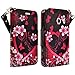 Samsung Galaxy Stardust S766c Case, Samsung Galaxy Ace Style S765c Case, Magnetic Leather Folio Flip Wallet Pouch Case Cover with Fold Up Kickstand and Wrist Strap - Hot Pink Heart Sensation