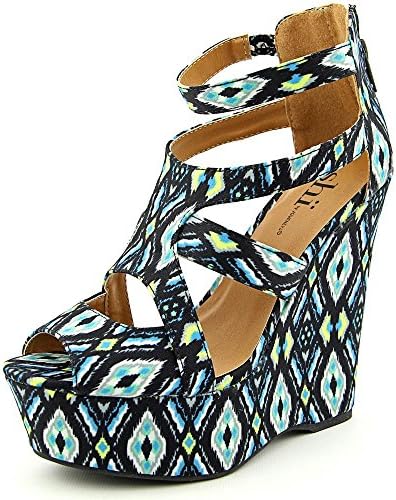 Famous Name Brand Follow Me Women US 11 Multi Color Wedge Heel