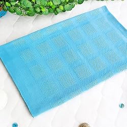 [Light Sky Blue] 100% Cotton Jacquard Weave Throw Blanket (50 by 59.8 inches)