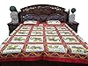 Indiatrendzs Bedding set 100% Cotton White and Red Elephant print Double Bed Sheet with 2 Pillow Covers