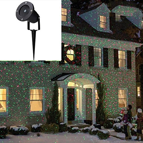 Elsees Christmas Laser Light Projector with Wireless Remote Control,Low Voltage Waterproof Landscape Projector,Red and Green Decorative Lights for Holiday Decoration