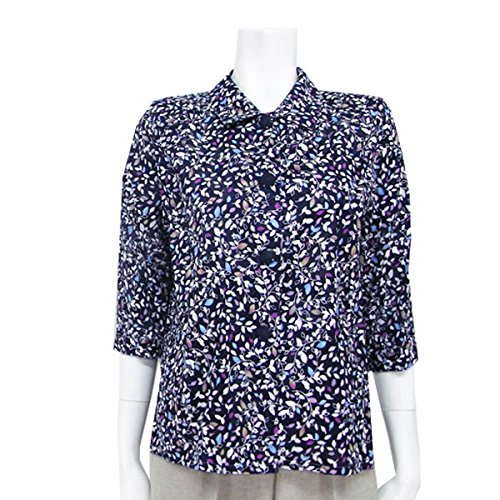 (ノーブランド品) 腰曲がり体型対応 シャツ ブラウス 大きめボタン