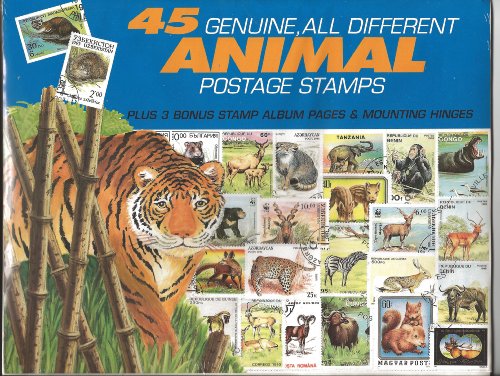 45 Genuine Postage Stamps Assortment - Animals