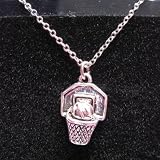 Pewter Basketball and Goal Necklace