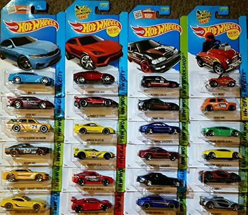 2015 Hot Wheels - BMW M4, Super Volt, '71 Datsun Bluebird 510 Wagon, Datsun 240Z, '13 Chevy Camaro Special Edition, Ferrari 599 GTB Fiorano, Lamborghini Urus, Lamborghini Veneno, Porsche 911 GT3 RS, Corvette C7.R, Toyota AE-86 Corolla, Mastretta MXR, '90 Honda Civic EF, Ferrari 599XX, Bentley Continental Supersports (Blue & Red), Cadillac Elmiraj, '15 Ford Mustang GT, Pedal Driver, Morris Mini, Lamborghini Huracan LP 610-4 (Green & Yellow), McLaren P1 (Orange & Silver) - Lot of 24!!