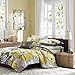 Mizone Allison 4 Piece Coverlet Set, Full/Queen, Yellow/Grey