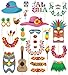 60pcs Luau Photo Booth Props - Hawaiian/Tropical/Tiki/Summer Pool Party Decorations Supplies