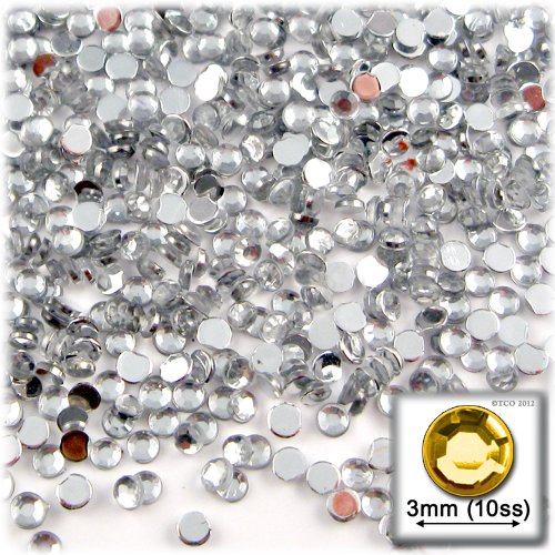 1,440pc Loose flatback Acrylic Rhinestones Round 3mm - 10ss flatback Clear