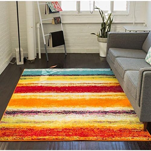 Well Woven Viva Unbelievable Modern Abstract Stripes Multi Bright Area Rug 7'10" x 9'10"