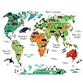 Ochi&Moji Kids Room Decor Colorful World Map Removable Wall sticker DIY