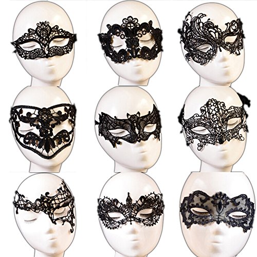 October Elf Women Party Masquerade Costume Bar Lace Soft Eye Mask 4pcs