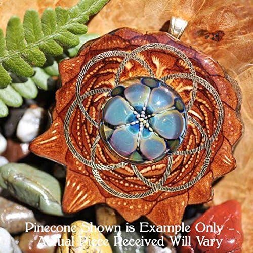 Phoenix Orchid Glass with Seed of Life Third Eye Pinecone Pendant
