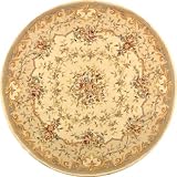 Safavieh FT217C Handmade Ivory and Light Blue Hand-spun Wool and Silk Round Area Rug, 6-Feet