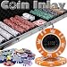 600 Ct Coin Inlay Poker Chip Set w/ Aluminum Case 15 Gram Chips - Free WPT Book