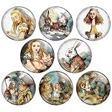 Alice's Adventures in Wonderland 1.25 Inch (32mm) Pinback Button Badge Set 3, Colors