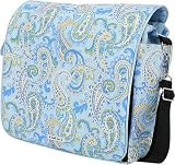 Bumble Bags Rbum-2028 Jessica Messenger Backpack Blue Paisley