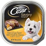 CESAR SAVORY DELIGHTS Ham and Egg Flavor with Potato Dog Food Trays 3.5 Ounces (Pack of 24)