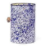 Enamelware Garden Lantern, Blue Marble
