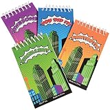 Lot Of 12 Assorted Comic Book Super Hero Mini Notebook Spiral Bound Memo Pads