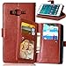 Galaxy Core Prime Case, TabPow 9 Card Slot Series - Wallet Folio PU Leather Case Cover With Detachable Magnetic Hard Case For Samsung Galaxy Core Prime G360, Brown