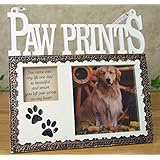 Pet Memorial Picture Frame Plaque - Resin Frame with Photo Opening and Loving Message Paw Prints You Came Into My Life One Day So Beautiful and Smart You Left Paw Prints On My Heart - Design That Goes with Any Decor - 7 Inch