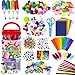 FunzBo Arts and Crafts Supplies Jar for Kids - Craft Art Supply Kit for Toddlers Age 4 5 6 7 8 9 - All in One D.I.Y. Crafting Collage Arts Set for Kids and Toddlers