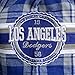 KLEW MLB Los Angeles Dodgers Wordmark Flannel Short Sleeve Button-Up Shirt
