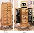 Powell 252 Pine Jewelry Armoire