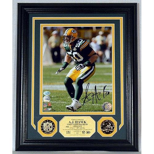 Highland Mint Green Bay Packers A.J. Hawk Autographed Photomint