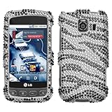 Bling/Crystal Snap-On Protector Hard Case for LG Optimus S LS670 - Zebra De ....