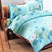 Blancho Bedding - [Turquoise Flowers] Luxury Bed In A Bag Combo 300GSM