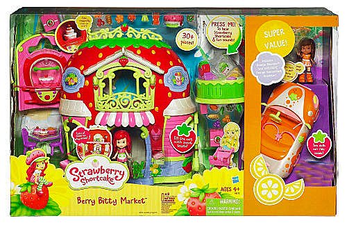 Strawberry Shortcake Bitty Berry Market Playset with Bonus Orange Blossom Doll & Vehicle