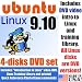 Ubuntu 9.10, 4-disks DVD Set, Includes "Introduction to Linux" video-DVD, Linux Training Library and printed Quick Reference Card of Linux commands, Contains both 32-bit and 64-bit versions