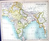 ANTIQUE MAP c1901 INDIAN EMPIRE BAY BENGAL BALUCHISTAN CEYLON BURMA