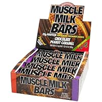 Muscle Milk Bars-Cytosport High Protein Meal Replacement Bars, 8 bars (2 Pack) Chocolate Peanut Caramel