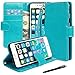 iPhone 6 Plus case, iPhone 6 Plus Flip Case, E LV iPhone 6 Plus Case Cover - PU Leather Flip Folio Wallet Case Cover for iPhone 6 Plus 5.5 inch with 1 E LV Stylus - TURQUOISE