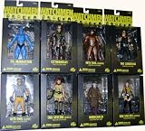 Watchmen - Complete set of 8 figures - Dr. Manhattan, Ozymandias, Nite Owl (Modern), The Comedian, Nite Owl (Classic), Silk Spectre (Classic), Rorschach and Silk Spectre (Modern)IMAGE