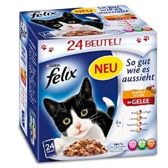 Felix So gut wie es aussieht Doppelt lecker Fleisch Mix 24x100g Katzenfutter von Purina