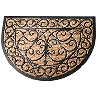 Esschert Design Rubber Doormat with Cocos - Half Round 29.5 x 17.75