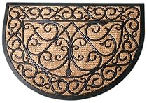 Esschert Design Rubber Doormat with Cocos - Half Round 29.5" x 17.75"
