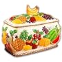 MIXED FRUIT 3-D Ceramic Bread Box VERY ELEGANT! *new!!*