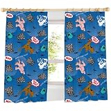 Scooby Doo BOO Monster Ghost Blue Curtains 66 x 54