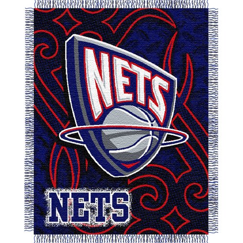 New Jersey Nets NBA Triple Woven Jacquard Throw (Tattoo Series) (48x60