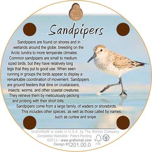 GrafixMat Coaster, Sandpipers, Made in the USA