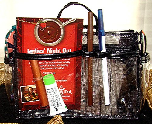 Elegant Shimmering Black Mesh Purse Organizer Insert