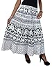 Boho Skirt- ELEPHANTS Print Cotton White Indian Skirts, Gift for Her