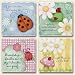 Set of 4 Ceramic Tumbled Stone Simple Things Friendship Art Magnets