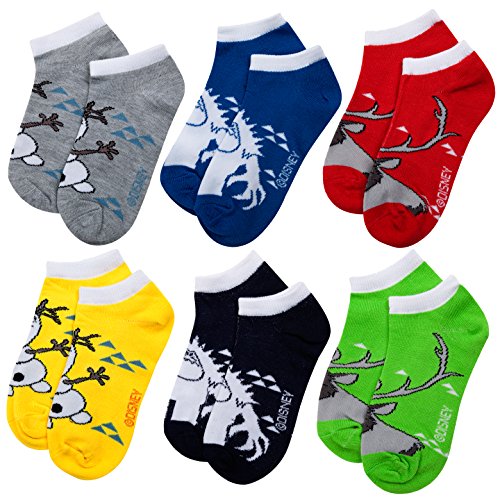 Boy's Disney 6 Pack Knit Ankle No Show Socks (Six Pairs)