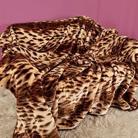 Luxury Soft Plush Lion Print MINK Throw, EXTRA Large (200cm x 240cm- Suitable for King Size Bed or 2/3 Seater Sofa) by Viceroybedding